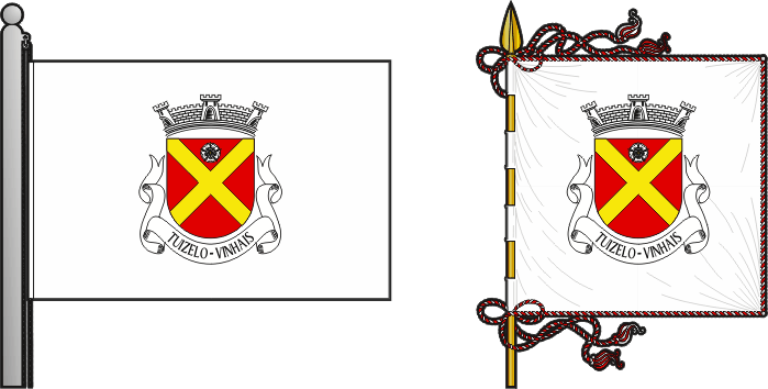 Bandeira e estandarte da freguesia de Tuizelo - Tuizelo civil parish, flag and banner