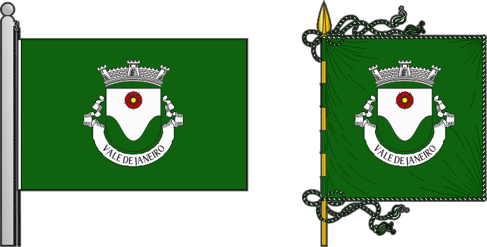 Bandeira e estandarte da antiga freguesia de Vale de Janeiro - Vale de Janeiro former civil parish, flag and banner