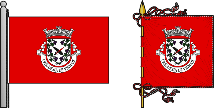 Bandeira e estandarte da freguesia de Vinhais - Vinhais civil parish, flag and banner