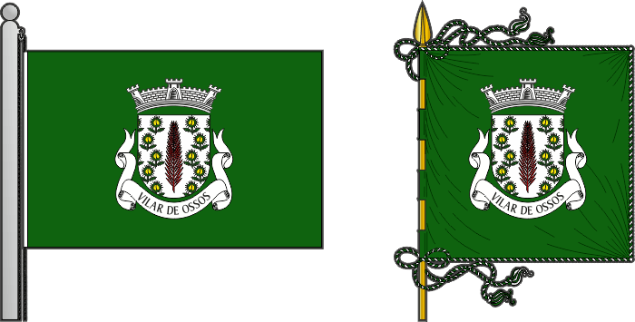 Bandeira e estandarte da freguesia de Vilar de Ossos - Vilar de Ossos civil parish, flag and banner Bandeira e estandarte da freguesia de Vilar de Ossos - Vilar de Ossos civil parish, flag and banner