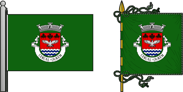 Bandeira e estandarte da antiga freguesia de Cercal - Cercal former civil parish, flag and banner Bandeira e estandarte da antiga freguesia de Cercal - Cercal former civil parish, flag and banner
