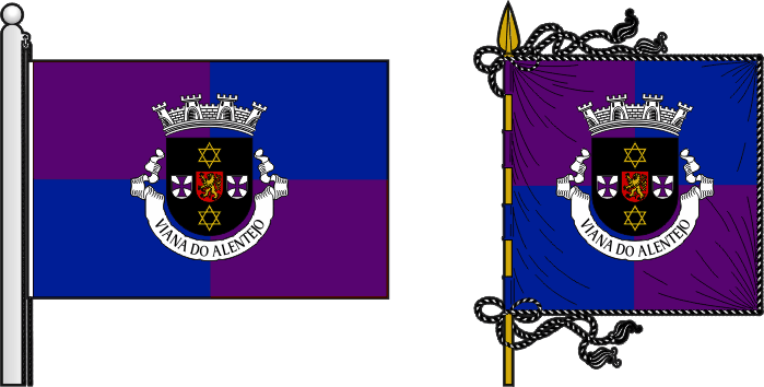 Bandeira e estandarte do Município de Viana do Alentejo - Viana do Alentejo municipal flag and banner Bandeira e estandarte do Município de Viana do Alentejo - Viana do Alentejo municipal flag and banner