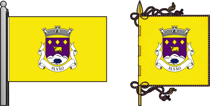 Bandeira e estandarte da Freguesia de Alvão - Alvão civil parish, flag and banner Bandeira e estandarte da Freguesia de Alvão - Alvão civil parish, flag and banner