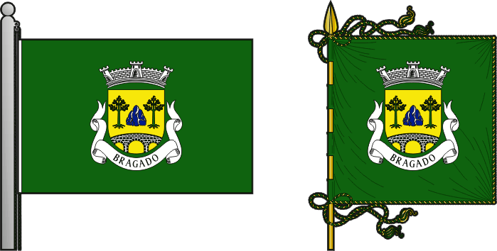 Bandeira e estandarte da freguesia de Bragado - Bragado civil parish, flag and banner Bandeira e estandarte da freguesia de Bragado - Bragado civil parish, flag and banner