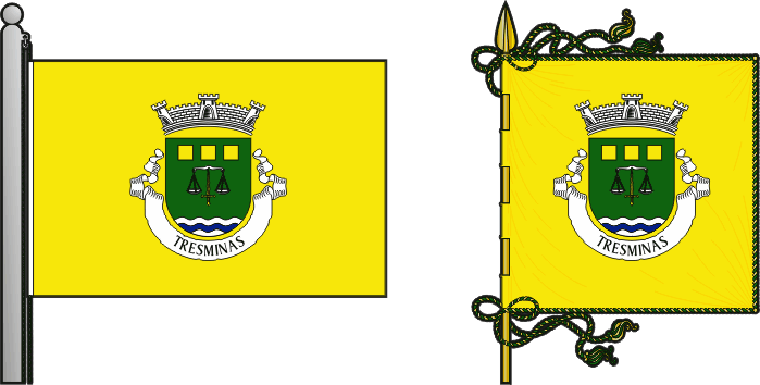 Bandeira e estandarte da freguesia de Tresminas - Tresminas civil parish, flag and banner