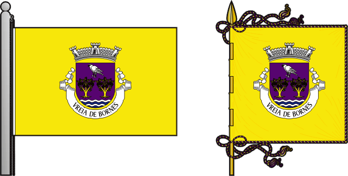 Bandeira e estandarte da freguesia de Vreia de Bornes - Vreia de Bornes civil parish, flag and banner Bandeira e estandarte da freguesia de Vreia de Bornes - Vreia de Bornes civil parish, flag and banner