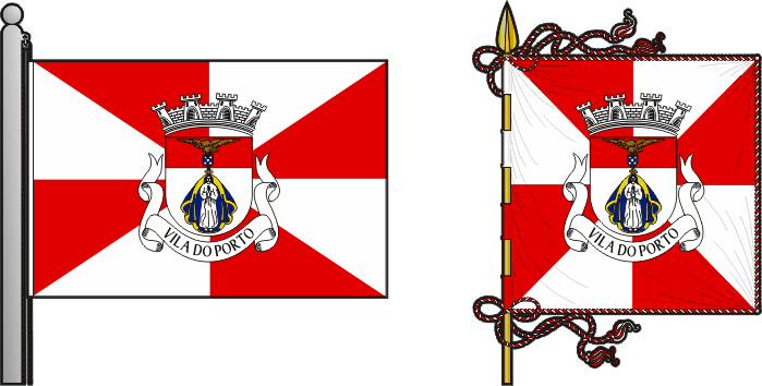 Bandeira e estandarte do Município de Vila do Porto - Vila do Porto municipal flag and banner Bandeira e estandarte do Município de Vila do Porto - Vila do Porto municipal flag and banner