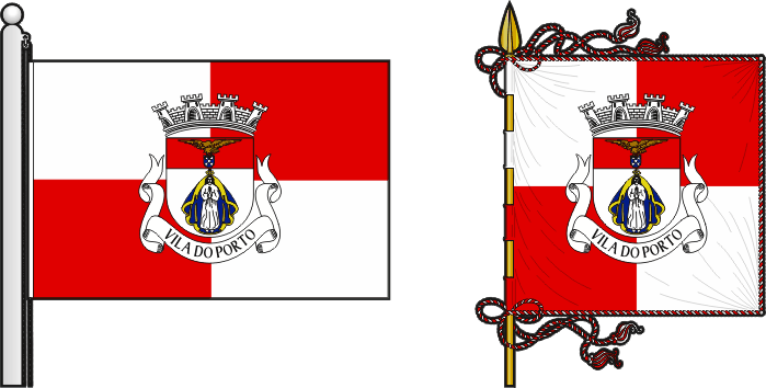 Bandeira e estandarte do Município de Vila do Porto municipal flag and banner Bandeira e estandarte do Município de Vila do Porto municipal flag and banner