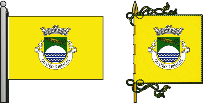 Bandeira e estandarte da freguesia de Quatro Ribeiras - Quatro Ribeiras civil parish, flag and banner Bandeira e estandarte da freguesia de Quatro Ribeiras - Quatro Ribeiras civil parish, flag and banner