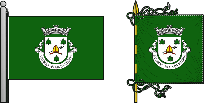 Bandeira e estandarte da freguesia de São Brás - São Brás civil parish, flag and banner Bandeira e estandarte da freguesia de São Brás - São Brás civil parish, flag and banner