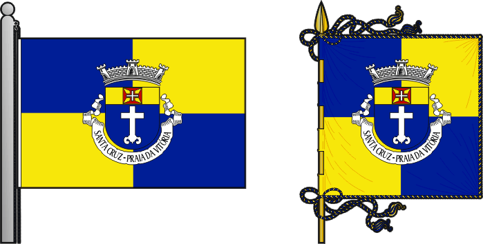 Bandeira e estandarte da freguesia de Praia da Vitória (Santa Cruz) - Praia da Vitória (Santa Cruz) civil parish, flag and banner Bandeira e estandarte da freguesia de Praia da Vitória (Santa Cruz) - Praia da Vitória (Santa Cruz) civil parish, flag and banner