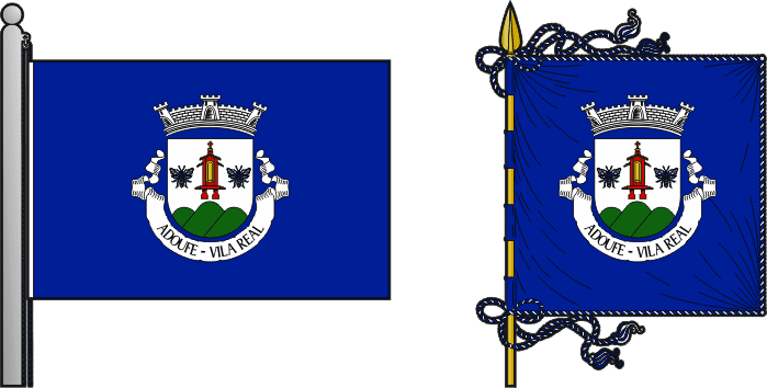 Bandeira e estandarte da antiga freguesia de Adoufe - Adoufe former civil parish, flag and banner Bandeira e estandarte da antiga freguesia de Adoufe - Adoufe former civil parish, flag and banner