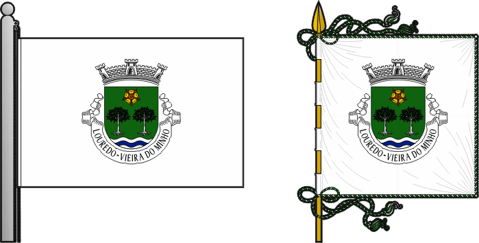 Bandeira e estandarte da freguesia de Louredo - Louredo civil parish, flag and banner Bandeira e estandarte da freguesia de Louredo - Louredo civil parish, flag and banner