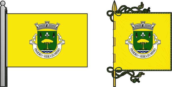 Bandeira e estandarte da freguesia de Pinheiro - Pinheiro civil parish, flag and banner Bandeira e estandarte da freguesia de Pinheiro - Pinheiro civil parish, flag and banner
