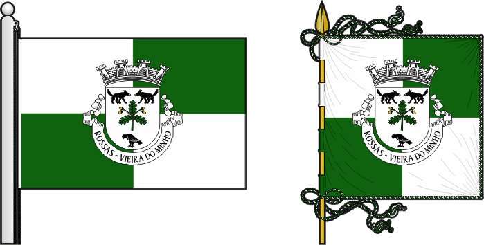 Bandeira e estandarte da freguesia de Rossas - Rossas civil parish, flag and banner