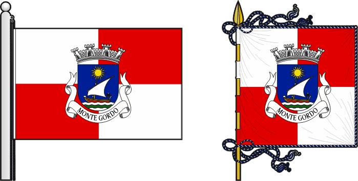 Bandeira e estandarte da freguesia de Monte Gordo, flag and banner