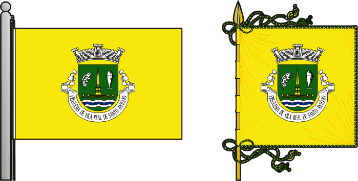 Bandeira e estandarte da freguesia de Vila Real de Santo António - Vila Real de Santo António civil parish, flag and banner Bandeira e estandarte da freguesia de Vila Real de Santo António - Vila Real de Santo António civil parish, flag and banner