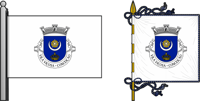 Bandeira e estandarte da antiga freguesia de Vila Viçosa (Conceição) - Vila Viçosa (Conceição) former civil parish, flag and banner Bandeira e estandarte da antiga freguesia de Vila Viçosa (Conceição) - Vila Viçosa (Conceição) former civil parish, flag and banner