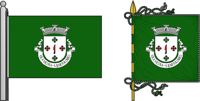 Bandeira e estandarte da antiga freguesia de Vila Viçosa (São Bartolomeu) - Vila Viçosa (São Bartolomeu) former civil parish, flag and banner Bandeira e estandarte da antiga freguesia de Vila Viçosa (São Bartolomeu) - Vila Viçosa (São Bartolomeu) former civil parish, flag and banner