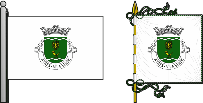 Bandeira e estandarte da antiga freguesia de Atães - Atães former civil parish, flag and banner Bandeira e estandarte da antiga freguesia de Atães - Atães former civil parish, flag and banner