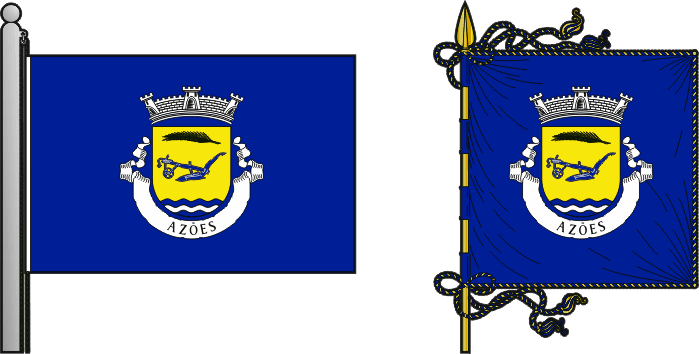 Bandeira e estandarte da antiga freguesia de Azões - Azões former civil parish, flag and banner