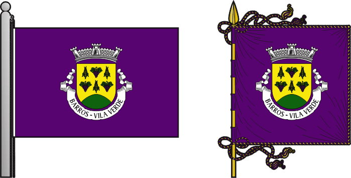 Bandeira e estandarte da antiga freguesia de Barros - Barros former civil parish, flag and banner Bandeira e estandarte da antiga freguesia de Barros - Barros former civil parish, flag and banner