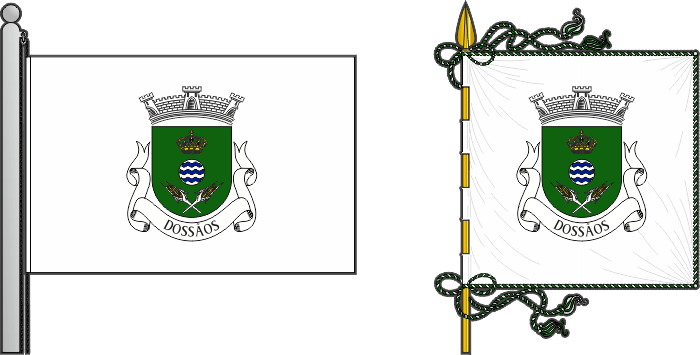 Bandeira e estandarte da freguesia de Dossãos - Dossãos civil parish, flag and banner
