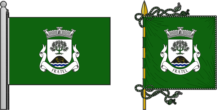 Bandeira e estandarte da freguesia de Fratel - Fratel civil parish, flag and banner Bandeira e estandarte da freguesia de Fratel - Fratel civil parish, flag and banner
