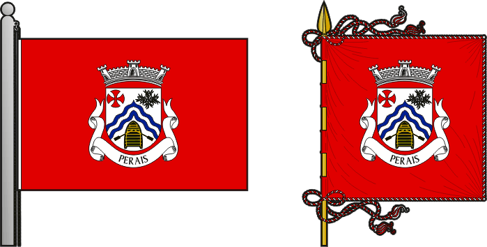 Bandeira e estandarte da freguesia de Perais - Perais civil parish, flag and banner Bandeira e estandarte da freguesia de Perais - Perais civil parish, flag and banner