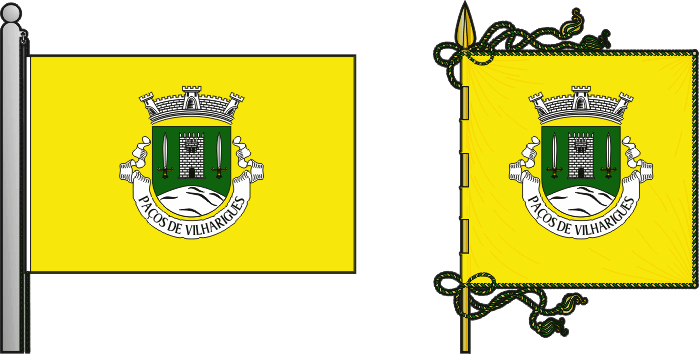 Bandeira e estandarte da antiga freguesia de Paços de Vilharigues - Paços de Vilharigues former civil parish, flag and banner Bandeira e estandarte da antiga freguesia de Paços de Vilharigues - Paços de Vilharigues former civil parish, flag and banner
