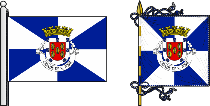 Bandeira e estandarte do Concelho de São Tomé - São Tomé municipal flag and banner