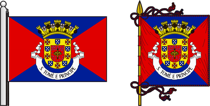 Proposta para a bandeira e estandarte da colónia de São Tomé e Príncipe - Saint Thomas and Prince colony flag and banner proposal Proposta para a bandeira e estandarte da colónia de São Tomé e Príncipe - Saint Thomas and Prince colony flag and banner proposal