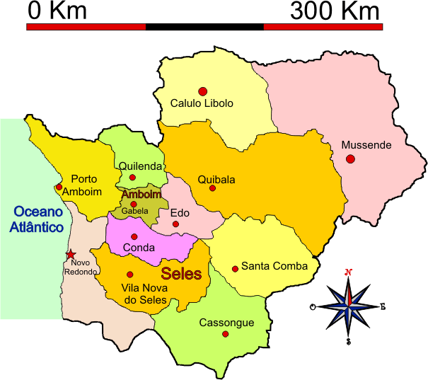 Mapa adminstrativo do distrito do Cuanza Sul em 1971 - Sourthern Cuanza district administrative map in 1971 Mapa adminstrativo do distrito do Cuanza Sul em 1971 - Sourthern Cuanza district administrative map in 1971